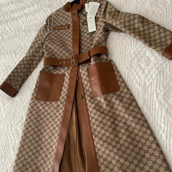 Gucci Jackets & Blazers - Brand New and Never Used with Tags Gucci canvas leather-trim trench coat